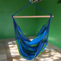 Azur – Chaise hamac bleu en fibre synthétique résistante aux intempéries