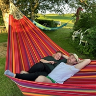 Hamac géant en tissu doré